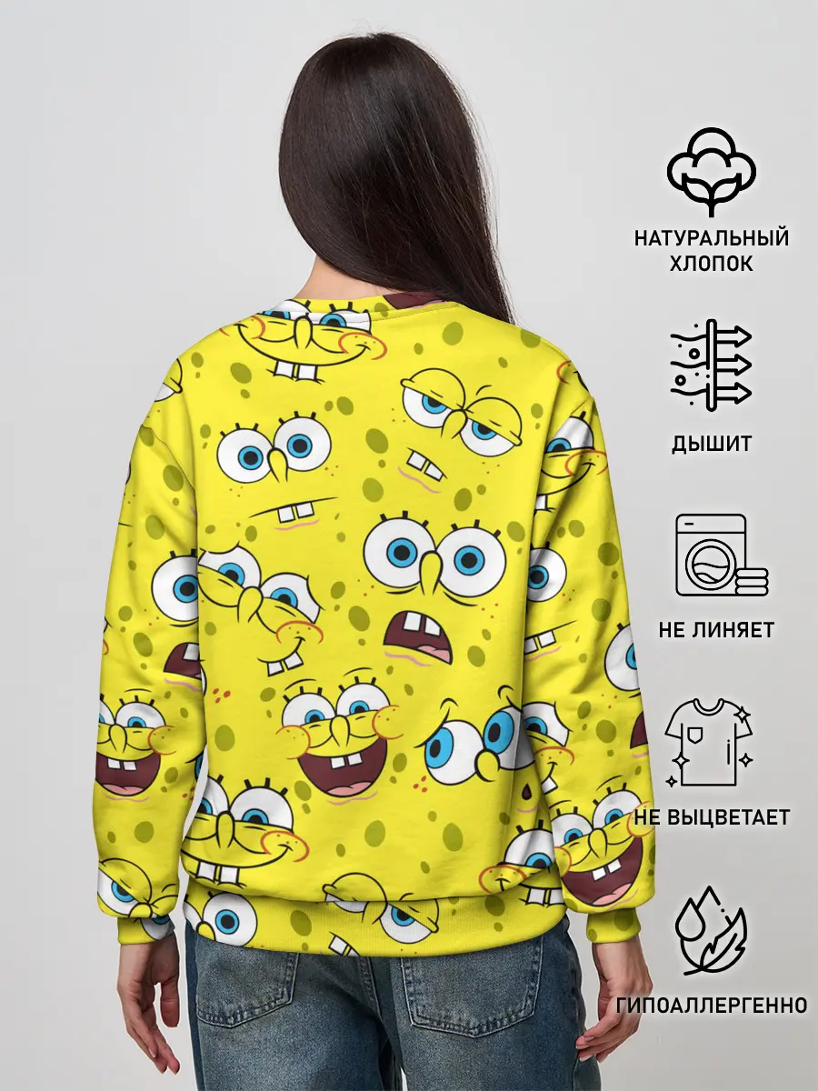 Женский свитшот / Губка Боб / SpongeBob pattern