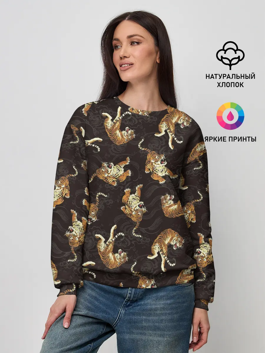 Женский свитшот / Паттерн Японский тигр