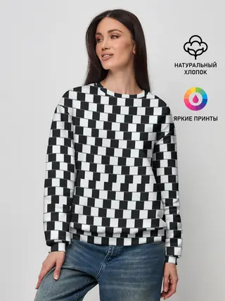 Женский свитшот / Шахматная Иллюзия Искажения