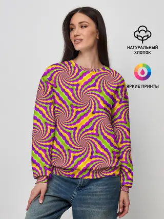 Женский свитшот / Красочная иллюзия вращения
