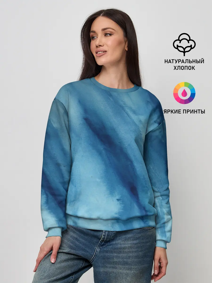 Женский свитшот / Голубой мрамор