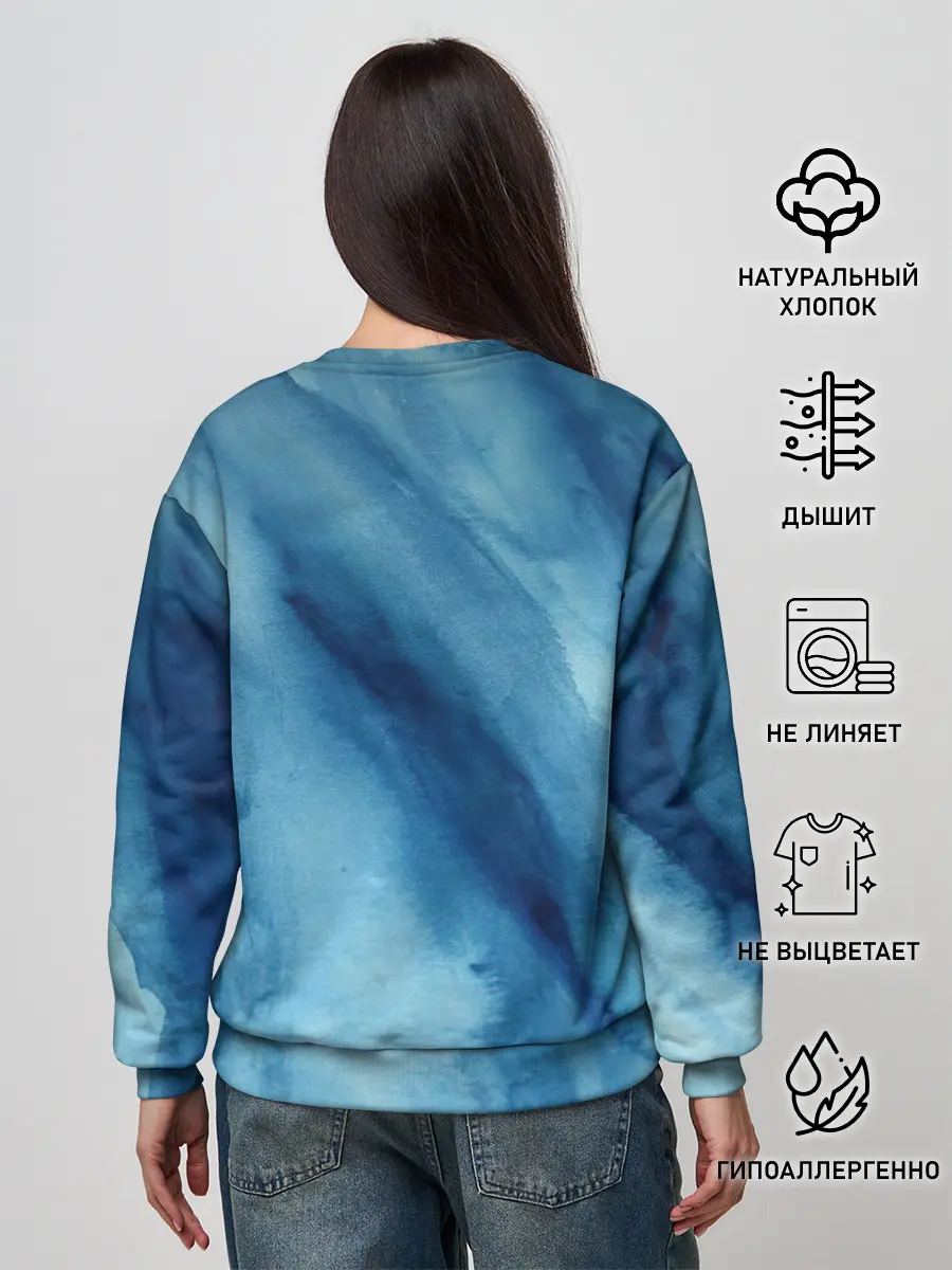 Женский свитшот / Голубой мрамор