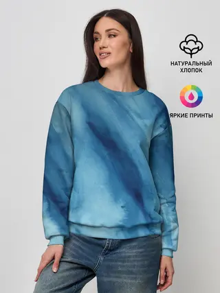 Женский свитшот / Голубой мрамор