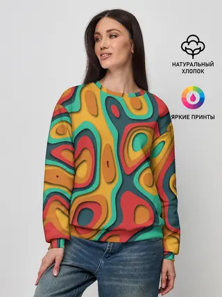 Женский свитшот / 3D узор Color
