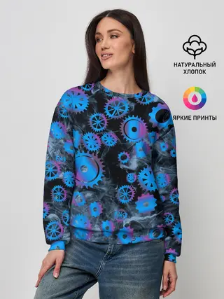 Женский свитшот / механизм и дым, стимпанк