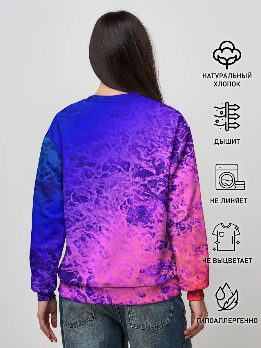 Женский свитшот / Абстрактный пурпурно-синий
