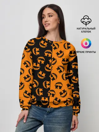 Женский свитшот / УЛЫБКА ТЫКВЫ / ХЕЛЛОУИН