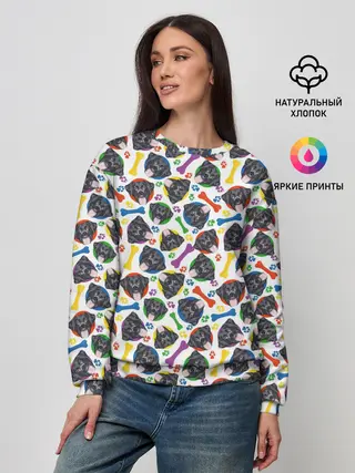 Женский свитшот / Чёрный Лабрадор