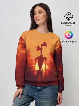 Женский свитшот / СИРЕНОГОЛОВЫЙ НА ЗАКАТЕ