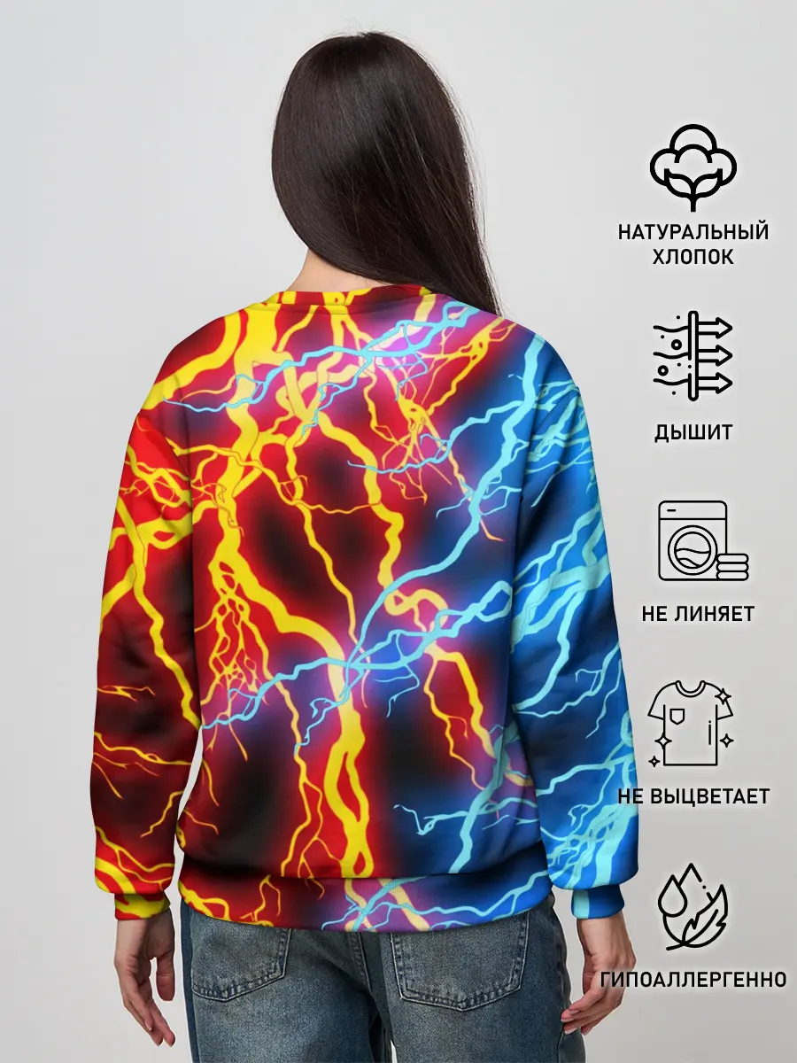 Женский свитшот / NEW WORLD / НЬЮ ВОРЛД / МОЛНИИ