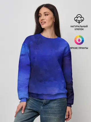 Женский свитшот / Синее размытие