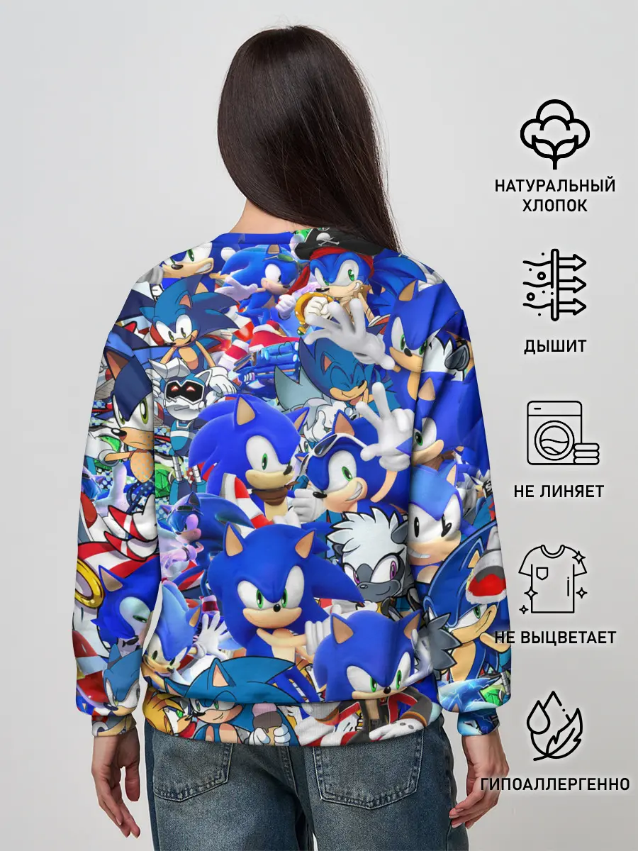 Женский свитшот / SONIC СИНИЙ ЁЖ СОНИК