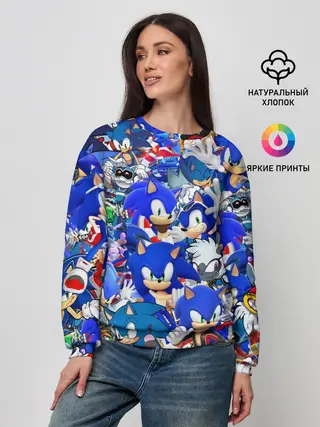 Женский свитшот / SONIC СИНИЙ ЁЖ СОНИК