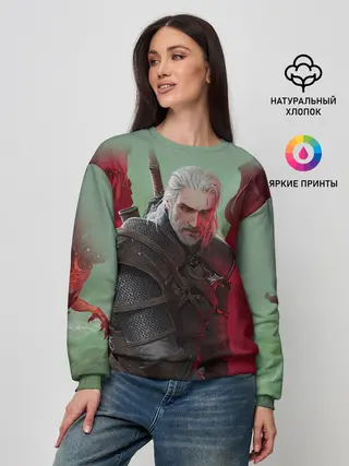 Женский свитшот / ВЕДЬМАК | THE WITCHER | ГЕРАЛЬТ С МЕЧОМ