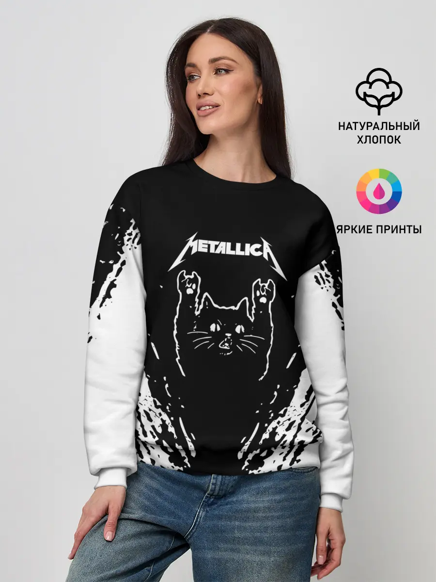Женский свитшот / Мяуталлика / Meowtallica.
