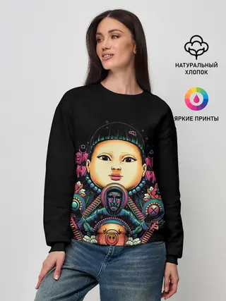 Женский свитшот / Игра в кальмара Кукла маски черепа