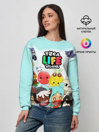 Женский свитшот / Toca Boca | Тока Бока все персонажи