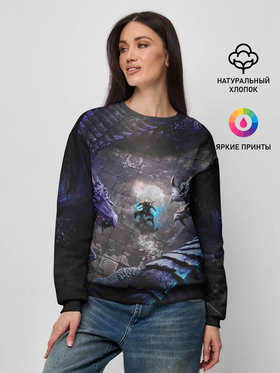 Женский свитшот / В окружении драконов