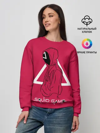Женский свитшот / Игра в кальмара: стражник треугольник