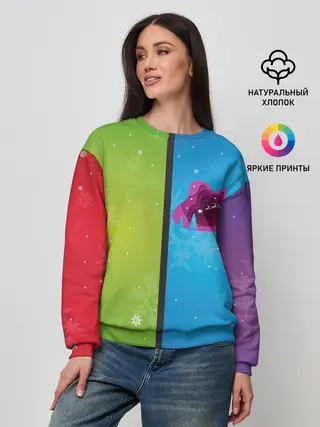 Женский свитшот / Цветное рождество Snowflake