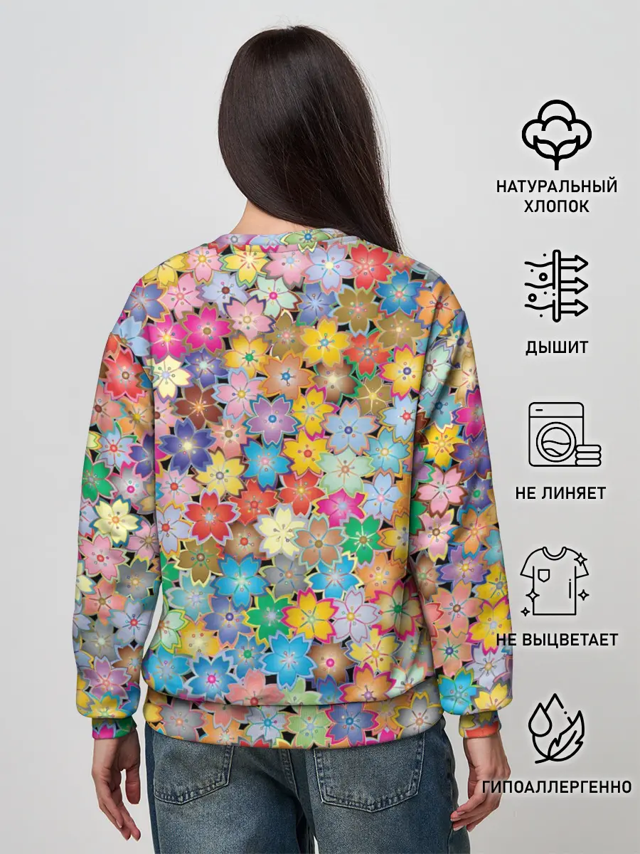 Женский свитшот / цветы цветочки