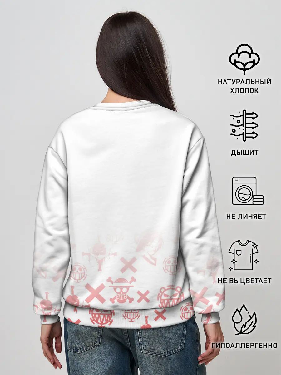 Женский свитшот / One Piece. резиновый Луффи