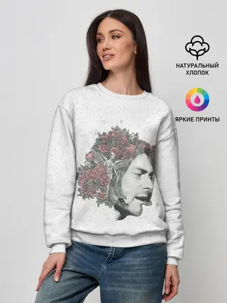 Женский свитшот / Цветы в волосах