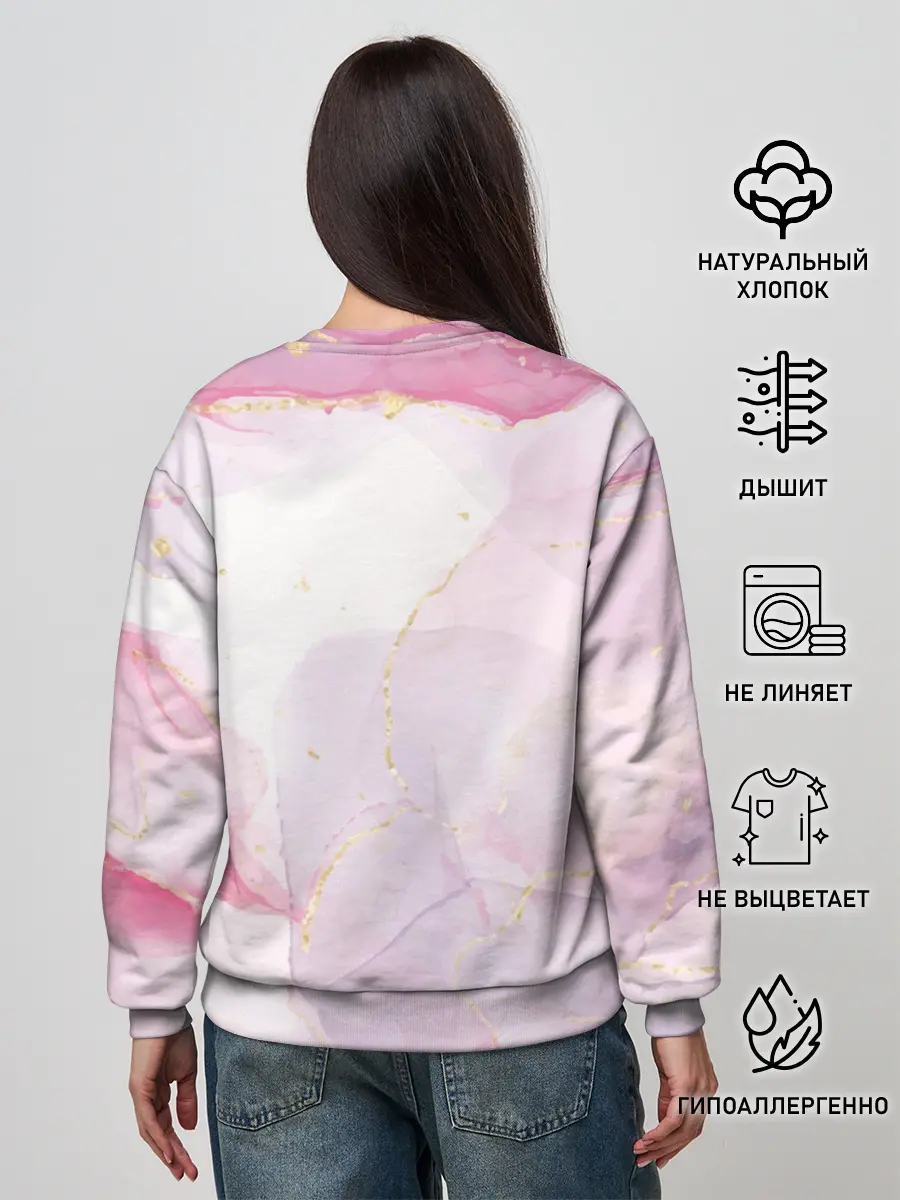 Женский свитшот / Цветы роспись акварелью