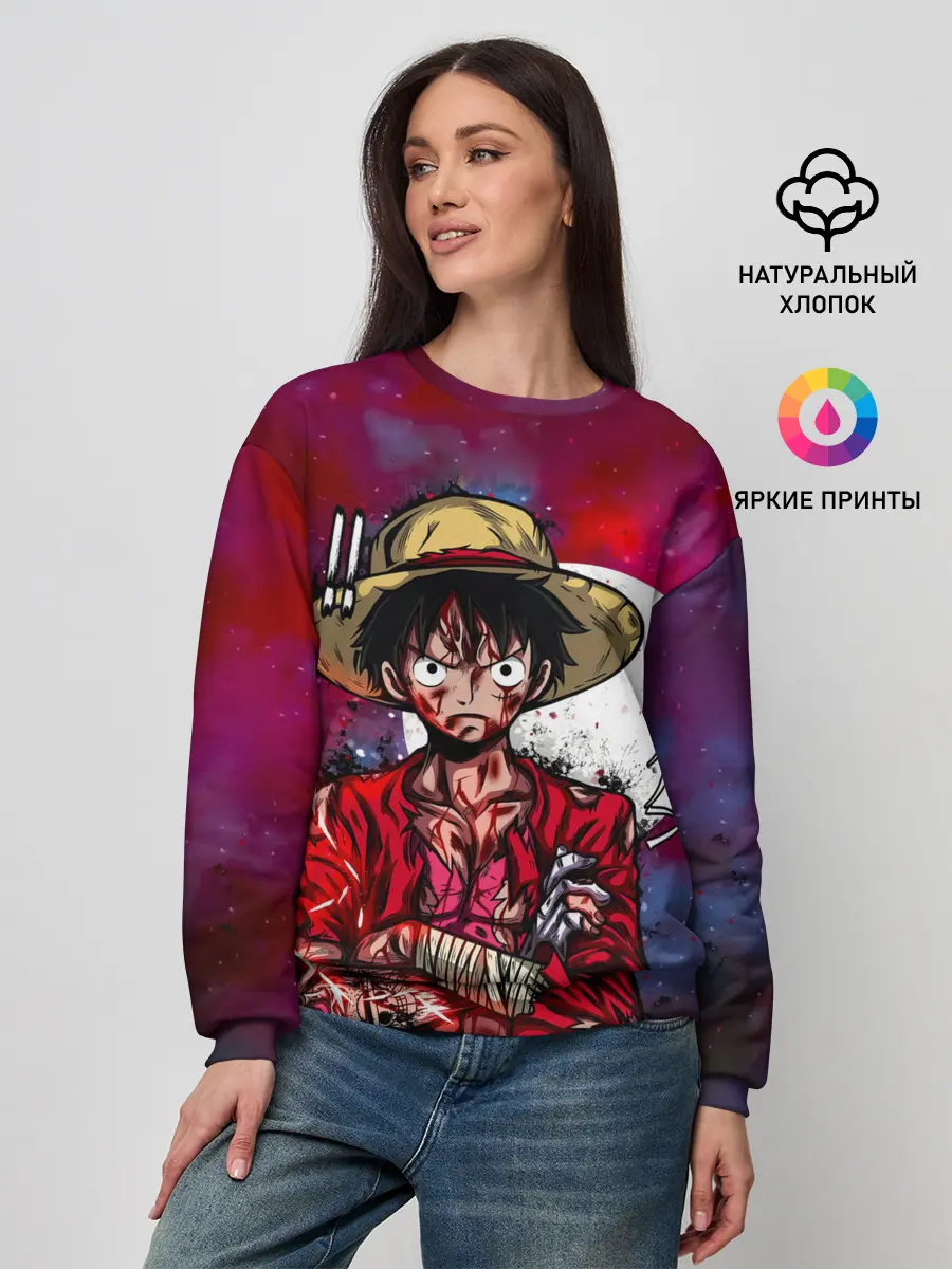 Женский свитшот / Луффи One Piece. Большой куш