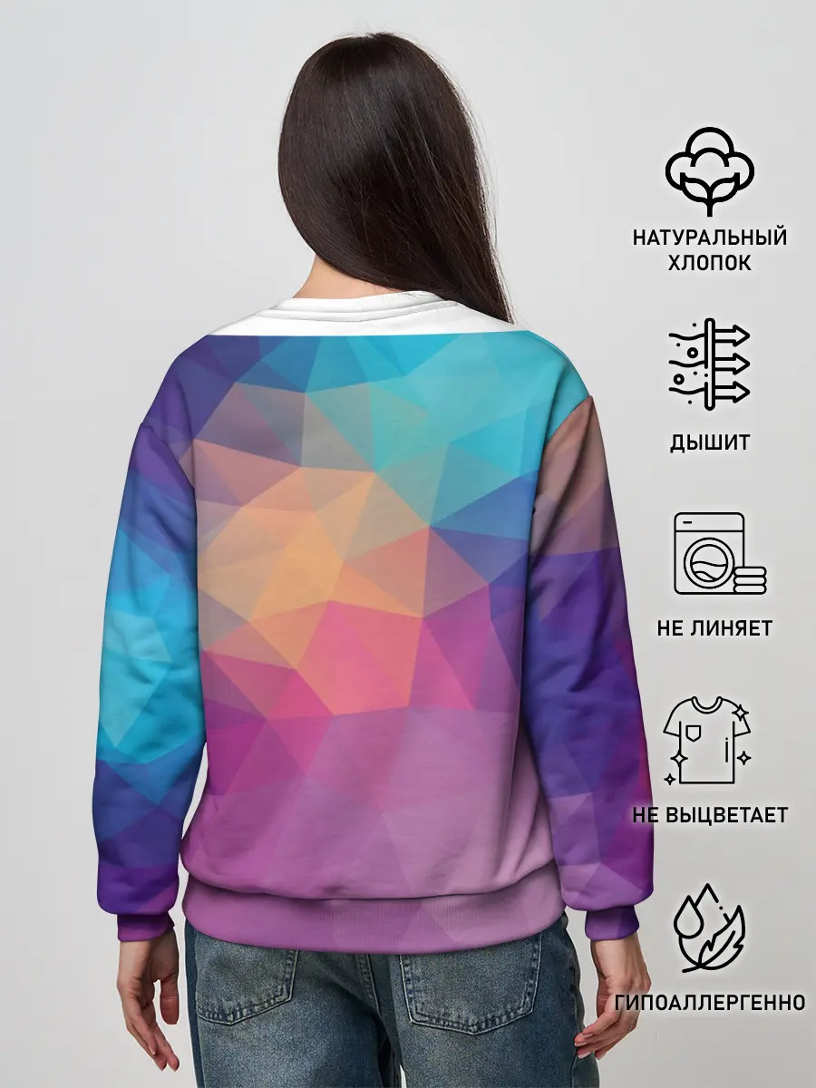Женский свитшот / Цветные полигоны - Градиент