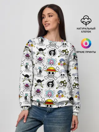 Женский свитшот / Веселые Роджеры пиратов Соломенной Шляпы