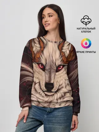 Женский свитшот / Красивая Волчица