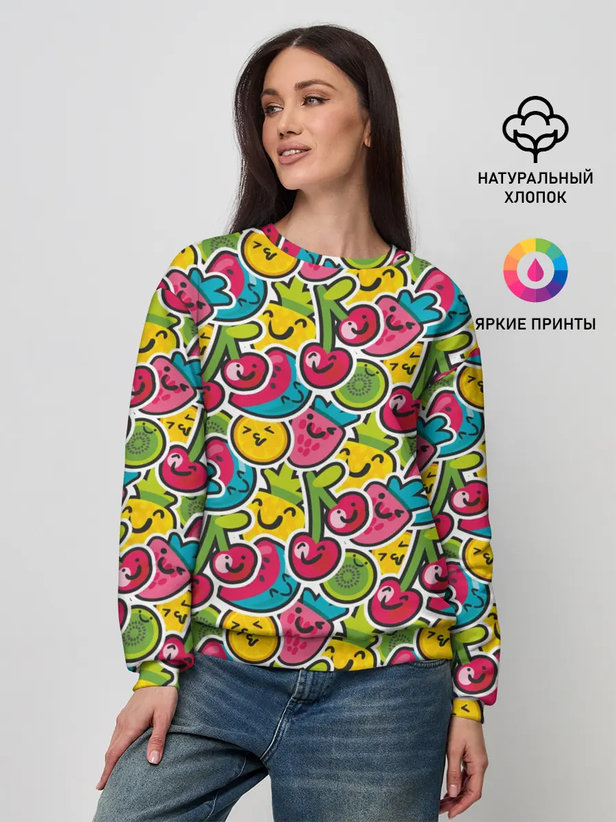 Женский свитшот / Лето. Ягоды. Фрукты