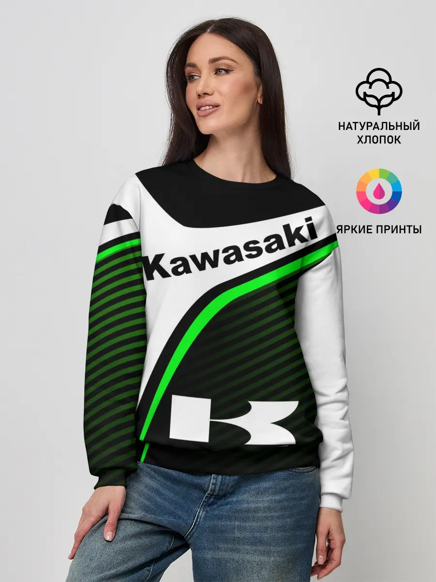 Женский свитшот / KAWASAKI / КАВАСАКИ / SPORT