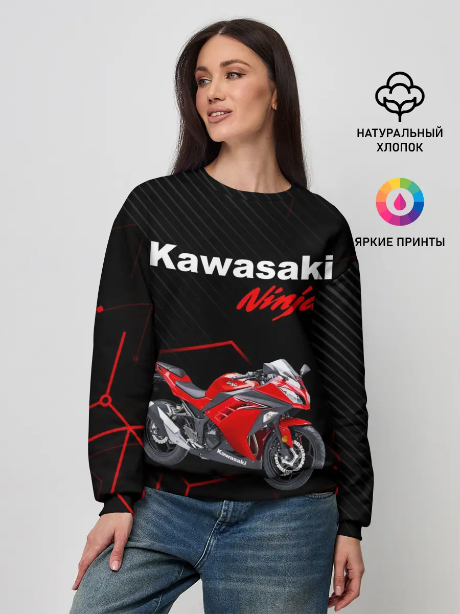 Женский свитшот / KAWASAKI NINJA / КАВАСАКИ