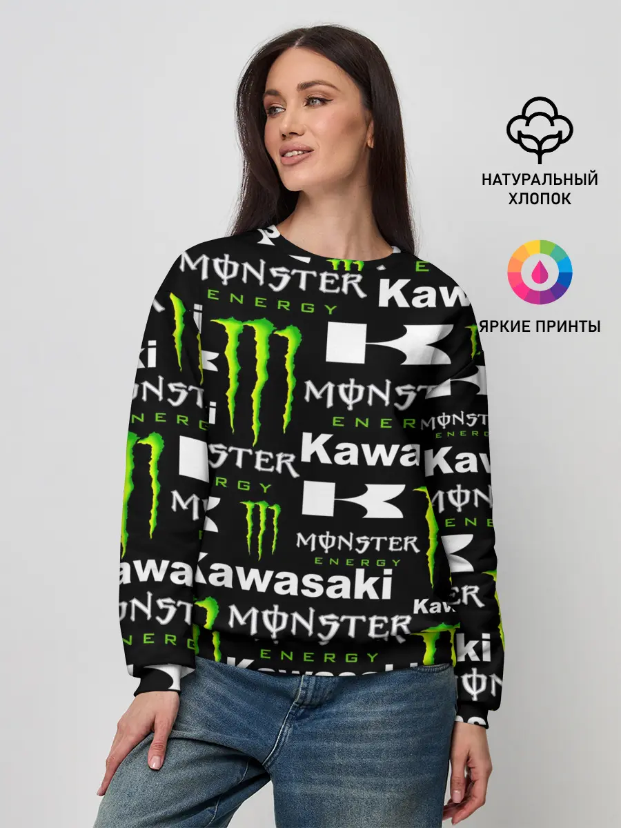 Женский свитшот / KAWASAKI X MONSTER ENERGY