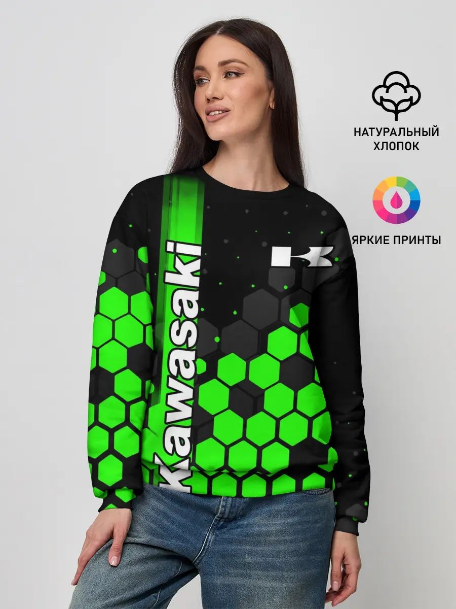 Женский свитшот / KAWASAKI / КАВАСАКИ