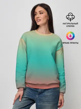 Женский свитшот / Красно-бирюзовый градиент