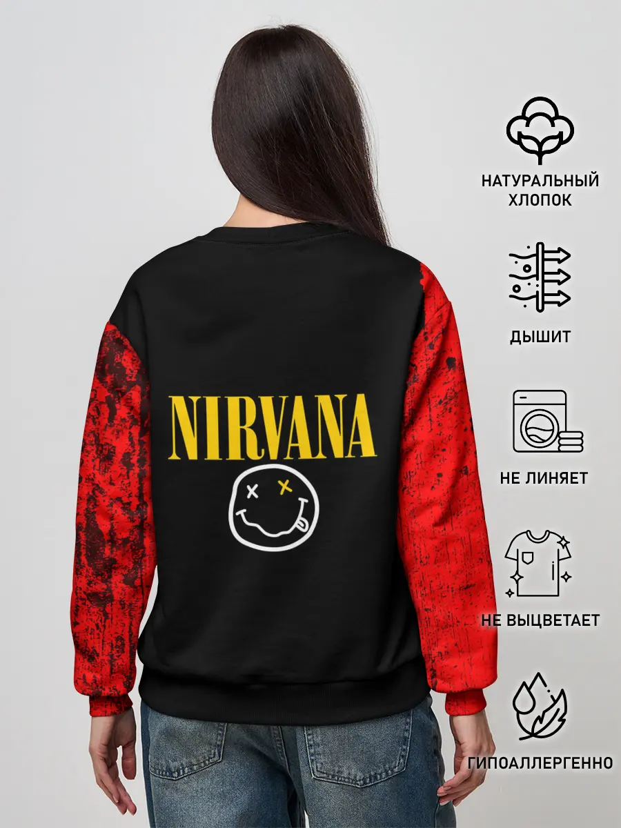 Женский свитшот / КУРТ КОБЕЙН | НИРВАНА | ЛОГО