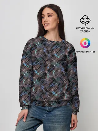 Женский свитшот / Коричневый абстрактный узор