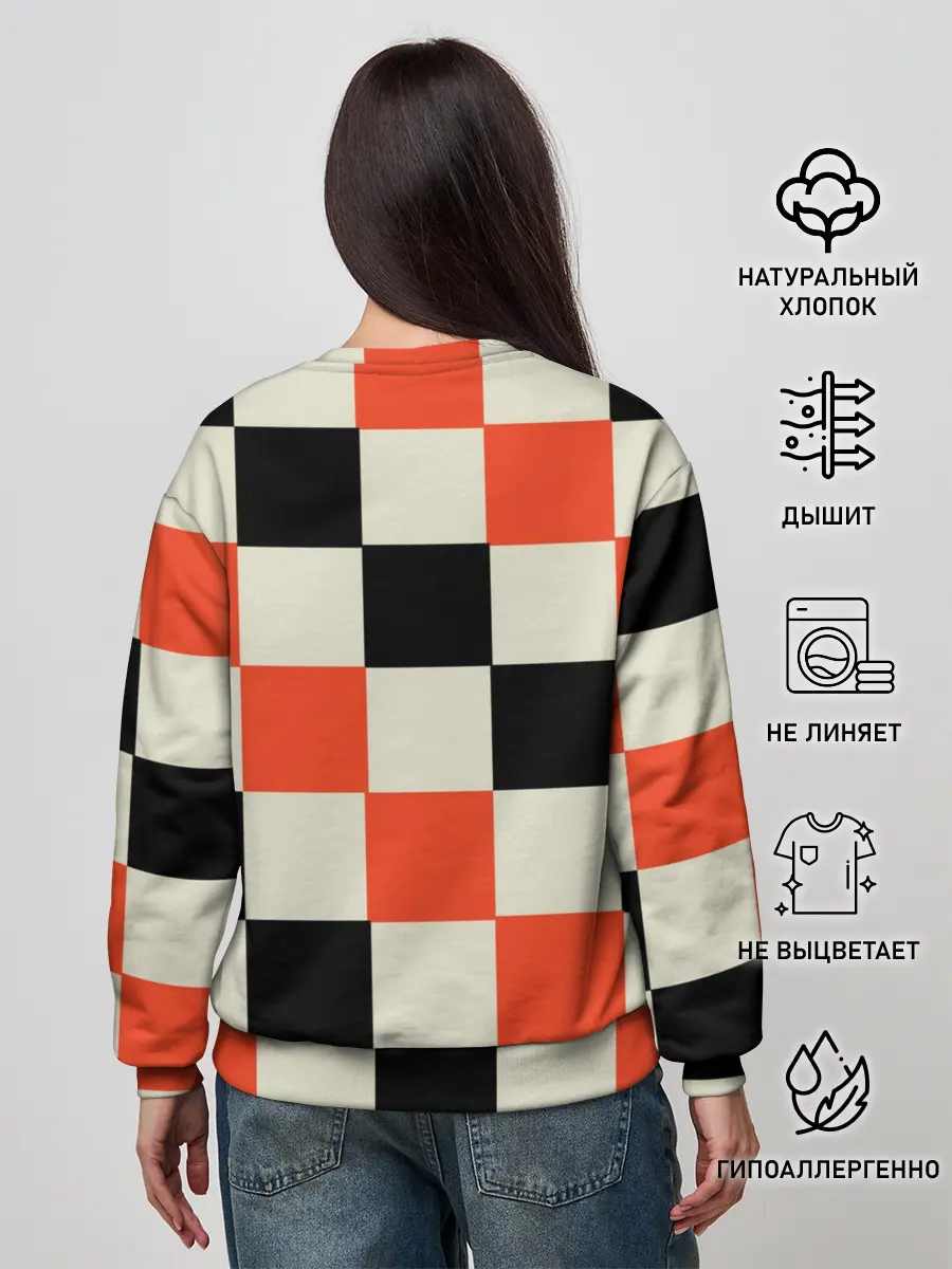 Женский свитшот / Образец шахматной доски