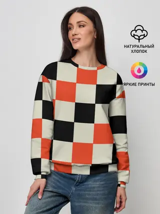 Женский свитшот / Образец шахматной доски