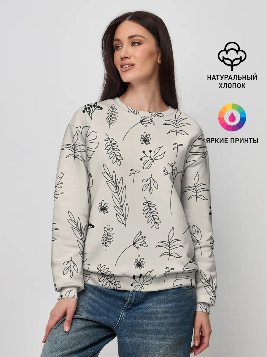Женский свитшот / Цветы и листья