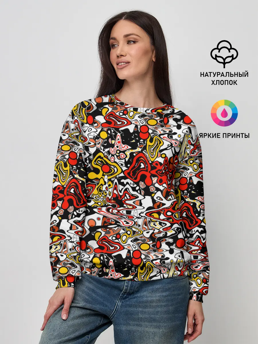 Женский свитшот / Абстрактный разноцветный узор