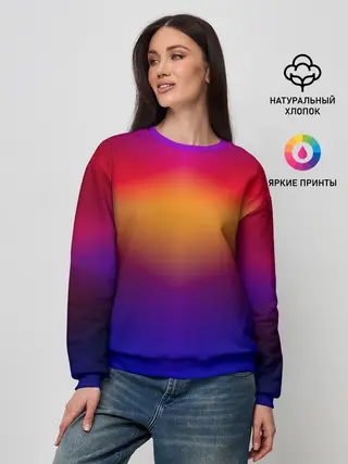 Женский свитшот / Размытый оранжево-фиолетовый