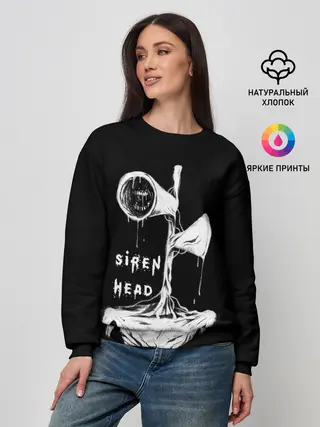 Женский свитшот / Сиреноголовый ЧБ Siren Head