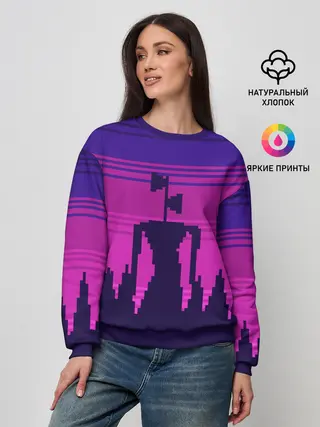 Женский свитшот / Сиреноголовый Пиксельный Город