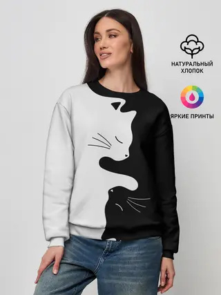 Женский свитшот / Коты инь янь