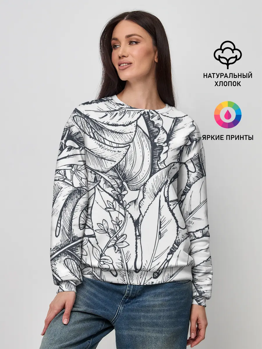 Женский свитшот / Тропические листья