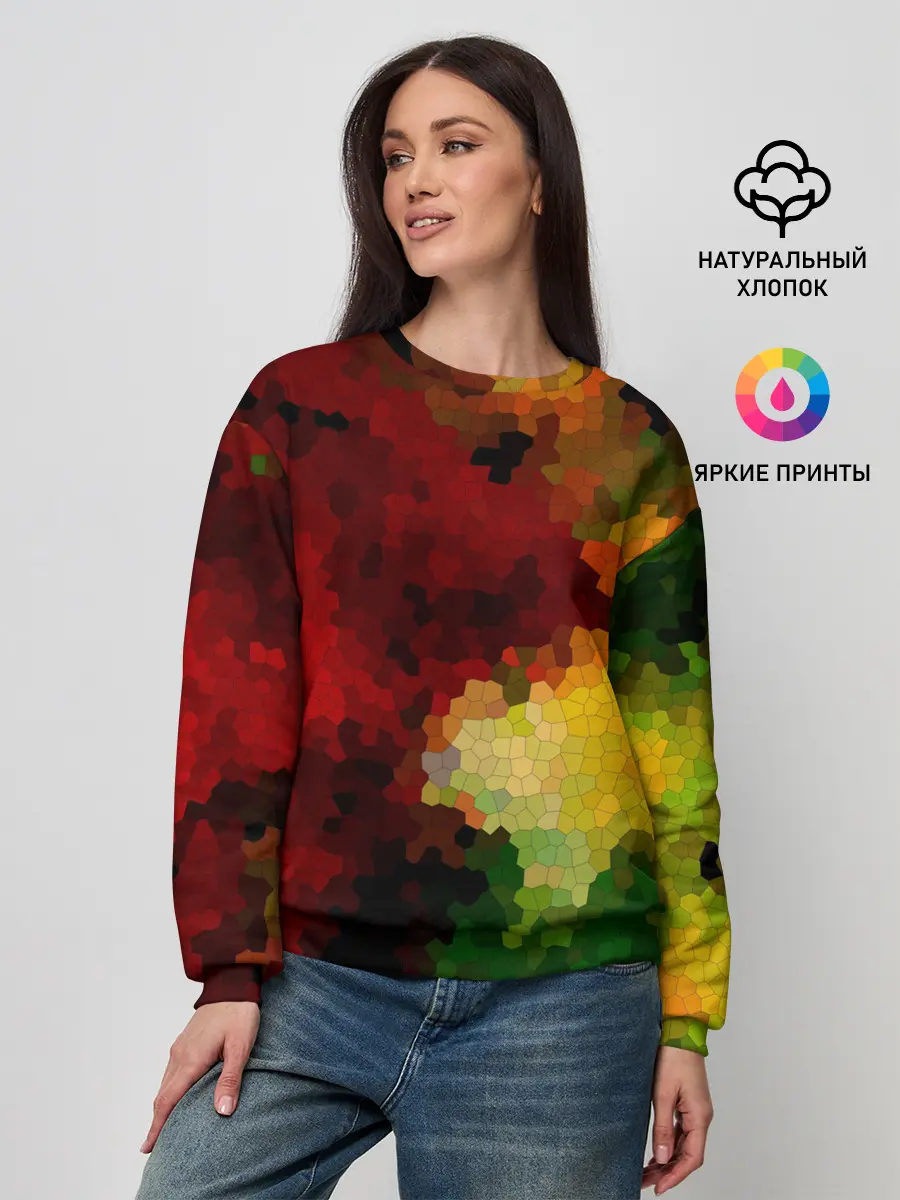 Женский свитшот / Абстрактная мазаика витраж